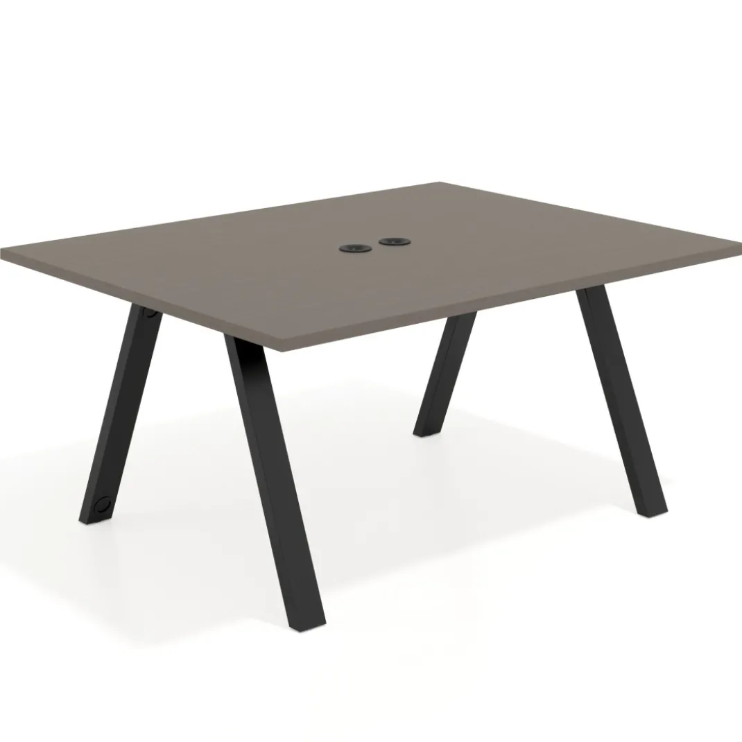 Mesa doble individual para coworking UvePro fondo 126 cm estructura negra