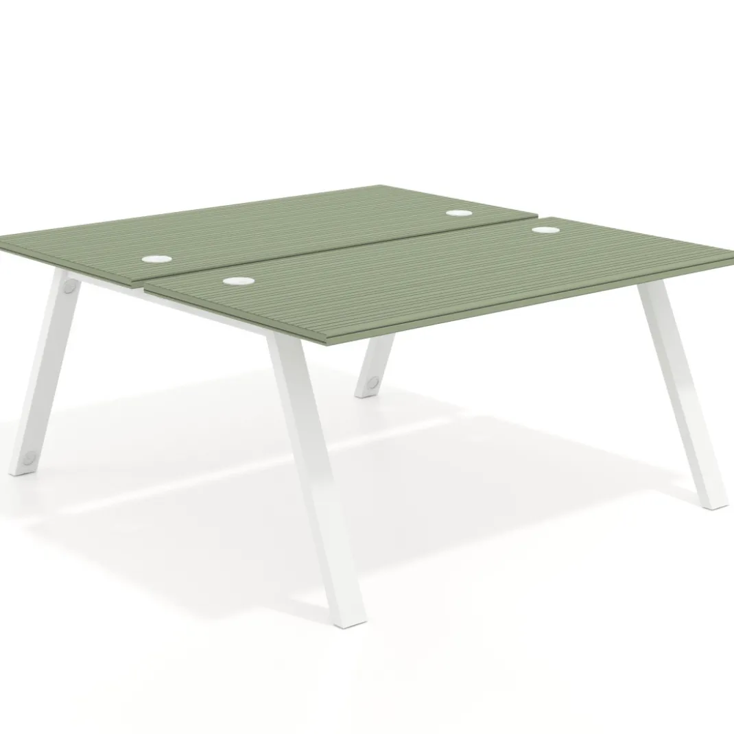 Mesa multipuesto UvePro Bench fondo 166 cm, estructura blanca