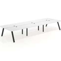 Mesa multipuesto UvePro Bench triple, fondo 166 cm, estructura negra
