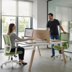Mesa multipuesto UvePro Bench fondo 166 cm, estructura blanca