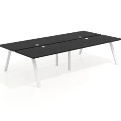 Mesa multipuesto UvePro Bench doble, fondo 166 cm, estructura blanca