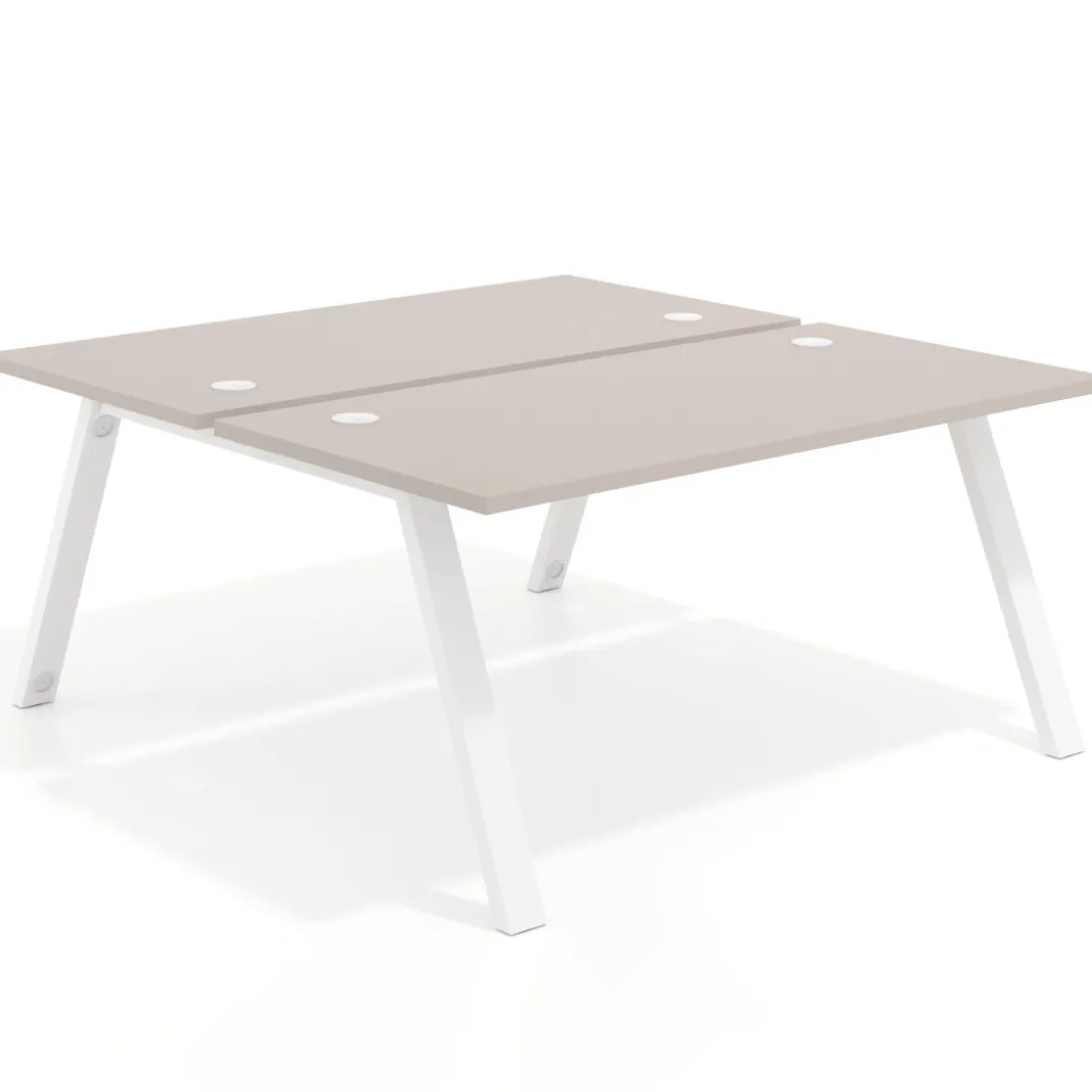 Mesa multipuesto UvePro Bench fondo 166 cm, estructura blanca