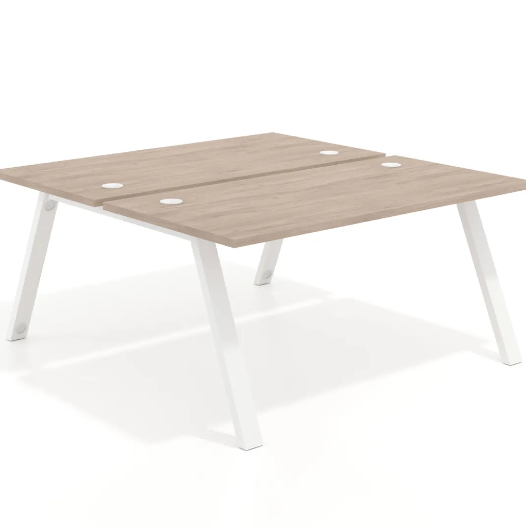 Mesa multipuesto UvePro Bench fondo 166 cm, estructura blanca