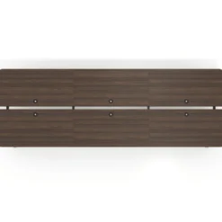 Mesa multipuesto UvePro Bench triple, fondo 166 cm, sobre curvo, estructura negra