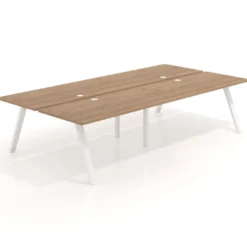 Mesa multipuesto UvePro Bench doble, fondo 166 cm, estructura blanca