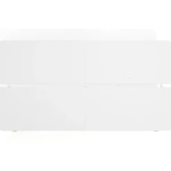 Mesa multipuesto UvePro Bench doble, fondo 166 cm, sobre curvo, estructura blanca/madera