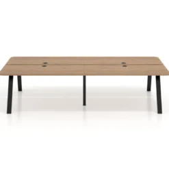 Mesa multipuesto UvePro Bench doble, fondo 166 cm, sobre curvo, estructura negra