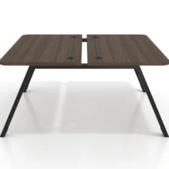Mesa multipuesto UvePro Bench fondo 166 cm, sobre curvo, estructura negra