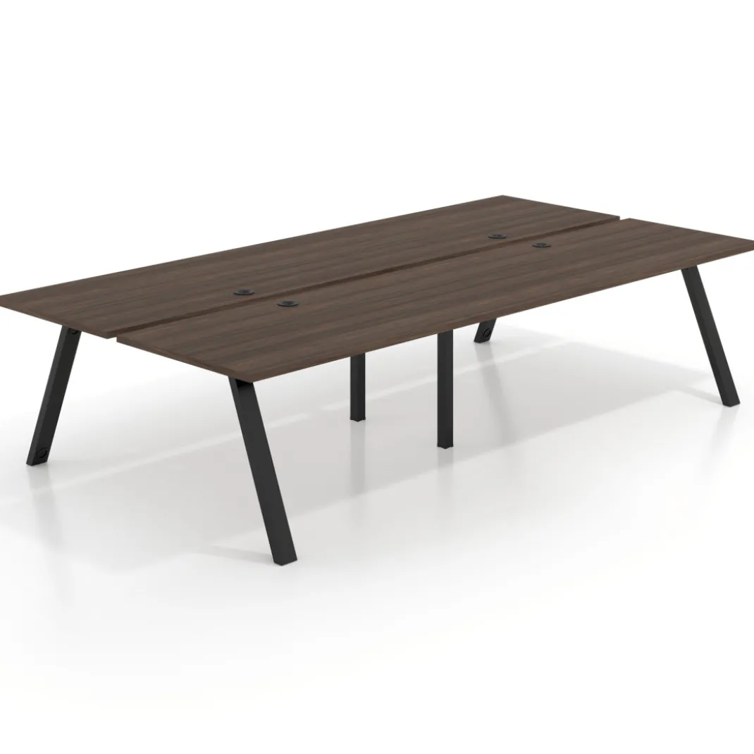 Mesa multipuesto UvePro Bench doble, fondo 166 cm, estructura negra