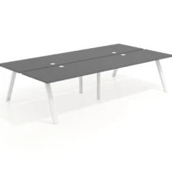 Mesa multipuesto UvePro Bench doble, fondo 166 cm, estructura blanca