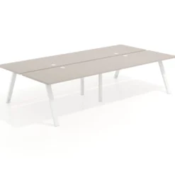 Mesa multipuesto UvePro Bench doble, fondo 166 cm, estructura blanca