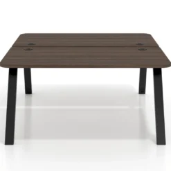 Mesa multipuesto UvePro Bench fondo 166 cm, sobre curvo, estructura negra
