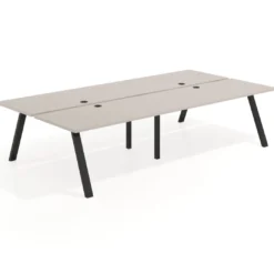 Mesa multipuesto UvePro Bench doble, fondo 166 cm, estructura negra