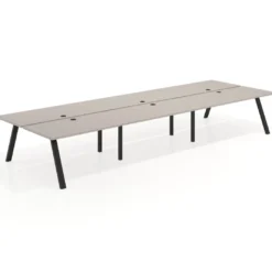 Mesa multipuesto UvePro Bench triple, fondo 166 cm, estructura negra