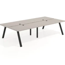 Mesa multipuesto UvePro Bench doble, fondo 166 cm, estructura negra