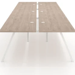 Mesa multipuesto UvePro Bench triple, fondo 166 cm, estructura blanca