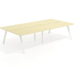 Mesa multipuesto UvePro Bench doble, fondo 166 cm, estructura blanca