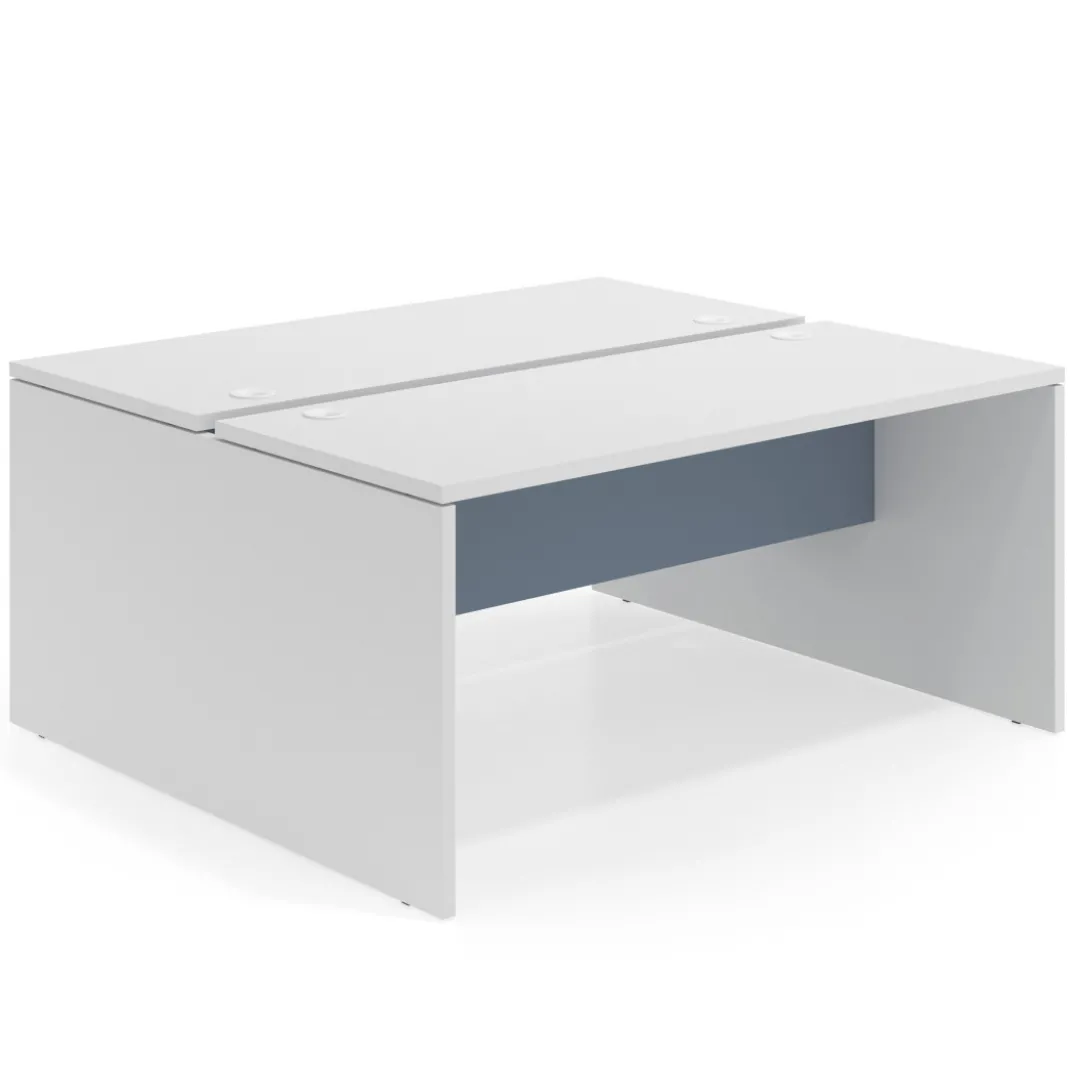 Mesa Multipuesto Work Bench fondo 142 estructura blanco mate