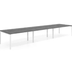 Mesa oficina multipuesto bench triple Kube, fondo 126 cm, estructura blanco