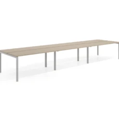 Mesa oficina multipuesto bench triple Kube, fondo 126 cm, estructura aluminio