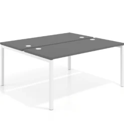 Mesa oficina multipuesto bench Kube fondo 142cm estructura blanca