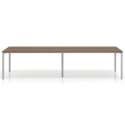 Mesa oficina multipuesto bench doble Kube, fondo 126 cm, estructura aluminio