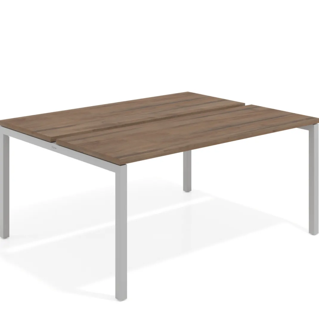 Mesa oficina multipuesto bench Kube fondo 126 cm estructura aluminio