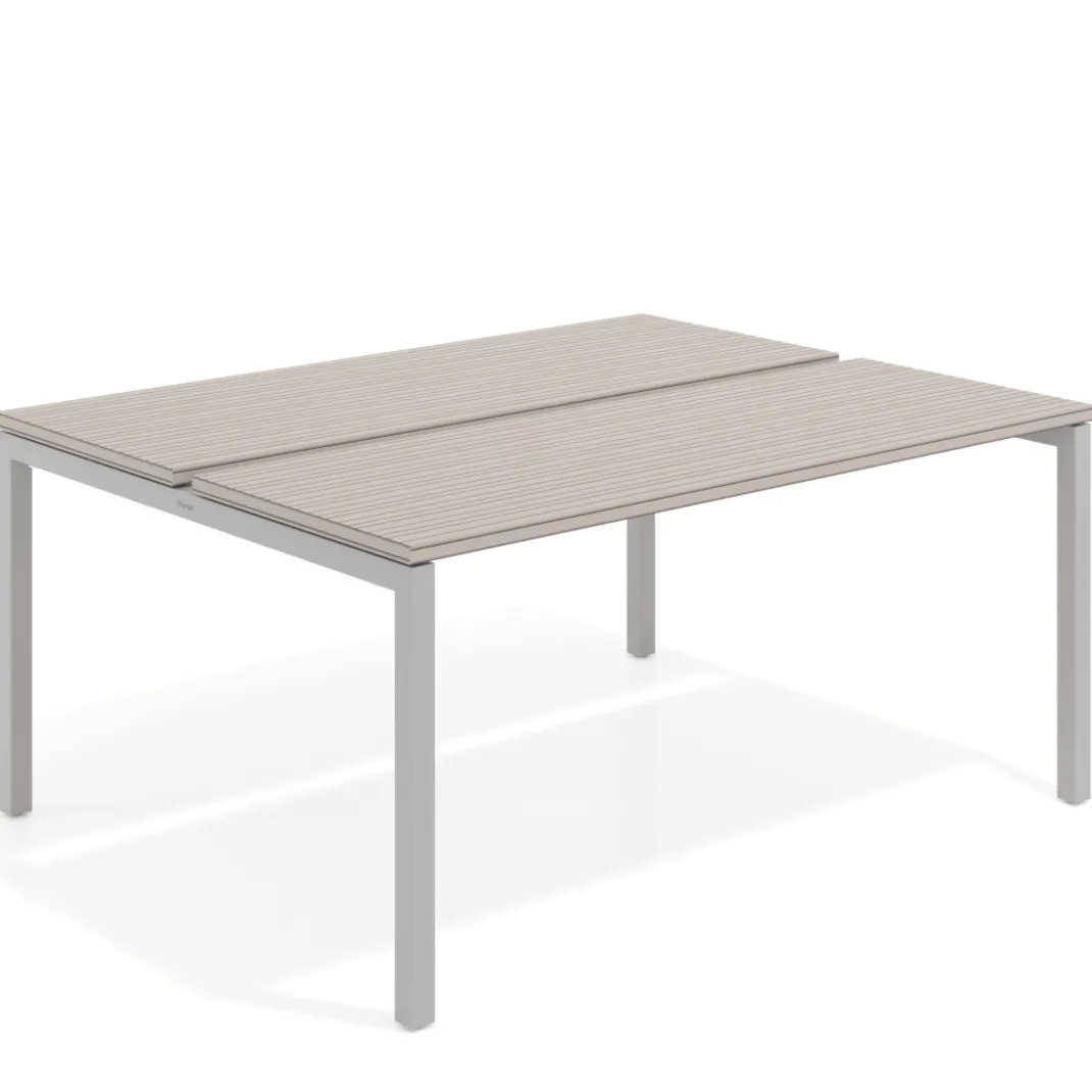 Mesa oficina multipuesto bench Kube fondo 126 cm estructura aluminio