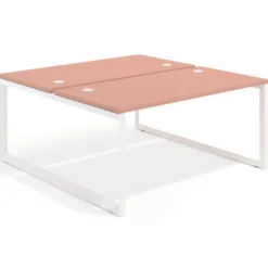 Mesa oficina multipuesto bench Delta fondo 166cm estructura blanca