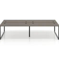 Mesa oficina multipuesto bench Delta doble, fondo 166cm estructura negra