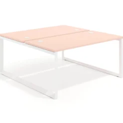 Mesa oficina multipuesto bench Delta fondo 166cm estructura blanca