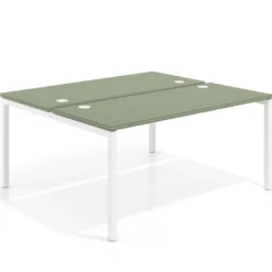 Mesa oficina multipuesto bench Kube fondo 142cm estructura blanca
