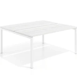 Mesa oficina multipuesto bench Kube fondo 142cm estructura blanca