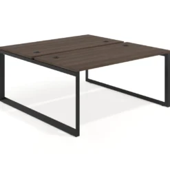 Mesa oficina multipuesto bench Delta fondo 166cm estructura negra