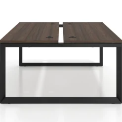 Mesa oficina multipuesto bench Delta fondo 142cm estructura negra