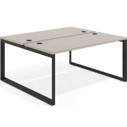 Mesa oficina multipuesto bench Delta fondo 142cm estructura negra