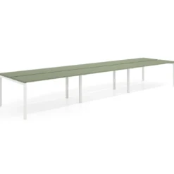 Mesa oficina multipuesto bench triple Kube, fondo 126 cm, estructura blanco