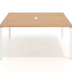 Mesa para coworking encimera continua fondo 166 cm estructura blanco