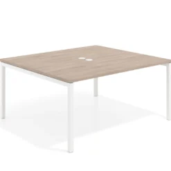 Mesa para reunión o trabajo, encimera continua fondo 142 cm estructura blanco