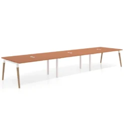 Mesa para reuniones Arki triple con fondo 126 cm, coworking, sobre recto