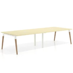 Mesa para reuniones Arki doble con fondo 126 cm, coworking, sobre recto