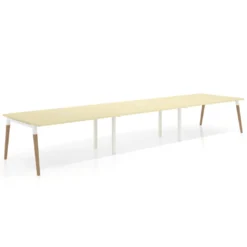 Mesa para reuniones Arki triple con fondo 126 cm, coworking, sobre recto