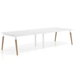 Mesa para reuniones Arki doble con fondo 126 cm, coworking, sobre recto