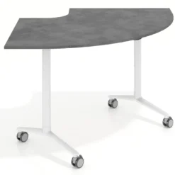 Mesa plegable pivot corner, estructura blanco, canto 16cm