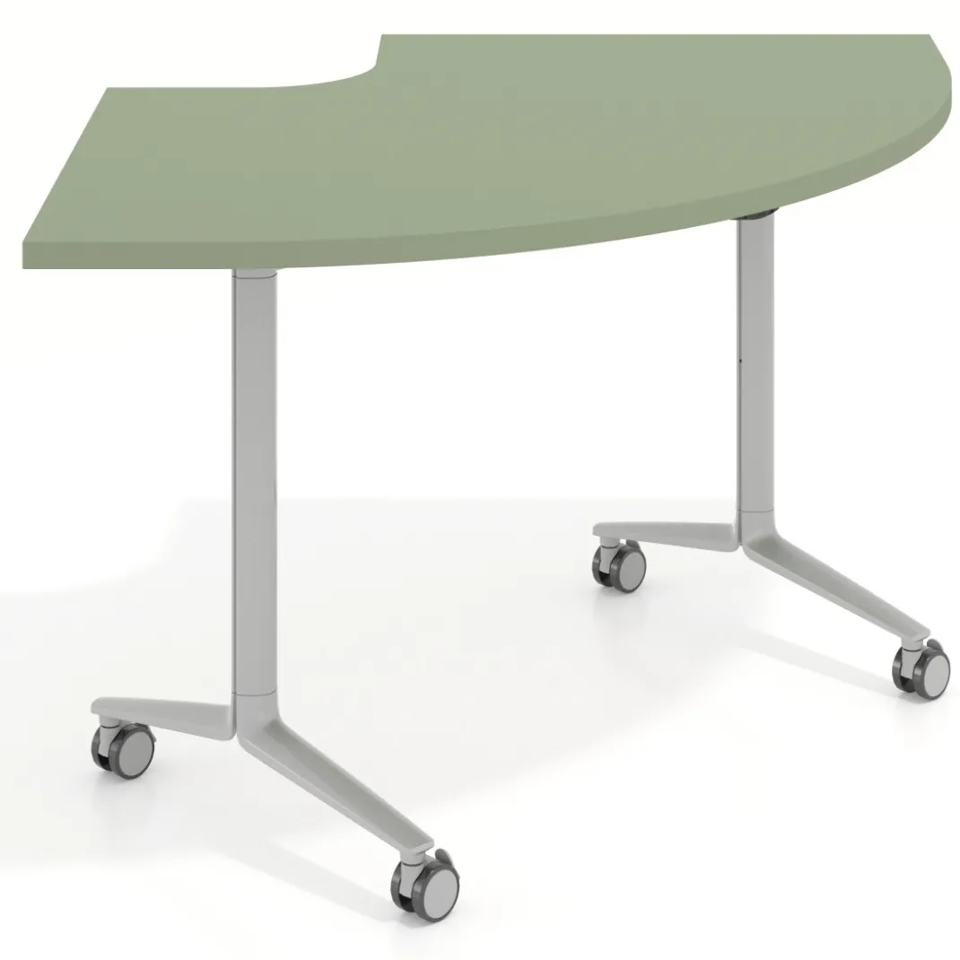 Mesa plegable pivot corner, estructura aluminio, canto 30cm