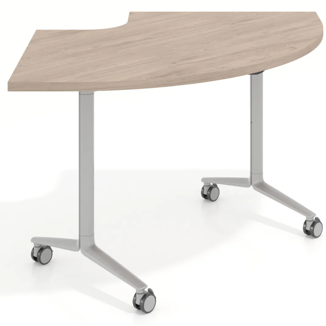 Mesa plegable pivot corner, estructura aluminio, canto 30cm