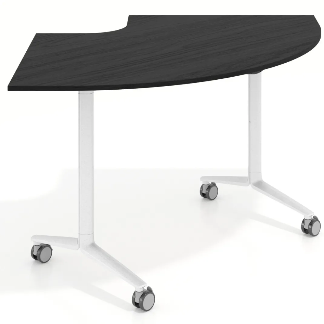 Mesa plegable pivot corner, estructura blanco, canto 16cm
