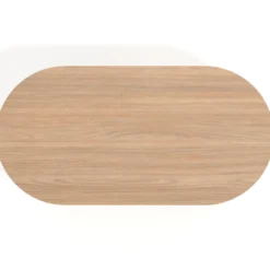 Mesa plegable pivot ovalada estructura blanco, canto 16cm