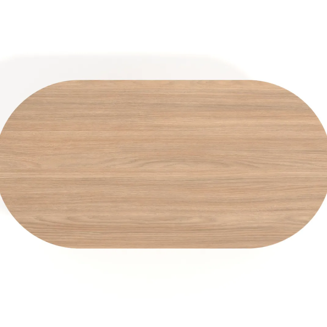 Mesa plegable pivot ovalada estructura blanco, canto 16cm