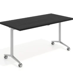 Mesa plegable pivot rectangular, estructura aluminio, canto 30cm